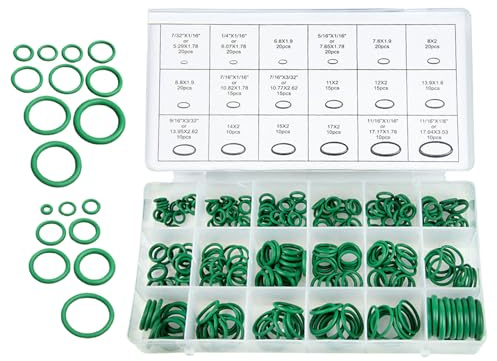 Eventerde Kit de Joint Torique AC - Kit de Service AC en Caoutchouc 270 Pièces - Pièces Automobiles Et Accessoires Pour Climatisation Aérographe Voiture Camping-Car Collecteur Conditionneur