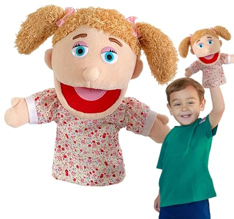 Set di marionette - 30 cm, tessuto peluche, pupazzi a mano, esaltatore di sviluppo sociale | pupazzo di peluche Fun Time, pupazzi di famiglia per ragazzi e ragazze