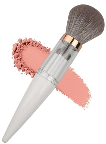 Resor makeupborstset, avtagbar bärbar ansiktskosmetik, sminkborstar för kvinnor, för lösa puder, rouge, ögonskugga, bronzer och highlighter, lämplig för , kontor och