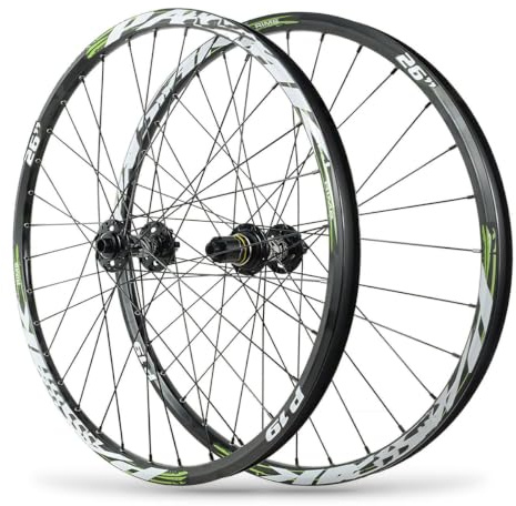 Mountainbikehjulset 26/27,5/29 Genomgående Axel Hjulset 32H Aluminiumfälg | Skivbroms Cykelhjul MTB-hjul Set, For 7-12s Kassett