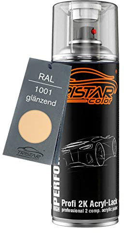 TRISTARcolor RAL 1001 Beige glänzend 2K Acryl Spraydose Sprühdose Spritzlack Sprühlack 400 ml schnelltrocknend