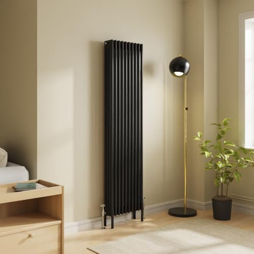 NRG Traditional 4 Column Vertical Radiator 1800x470mm Black Central Heating Radiators