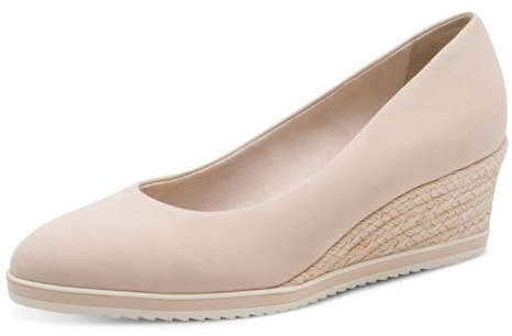 Tamaris Damen Keilpumps, Frauen Pumps,TOUCHit-Fußbett,Old Rose,Olive,metallic,pink,Cognac,Antelope,Folk,Taupe,weiblich,Lady,Woman,Nude,37 EU