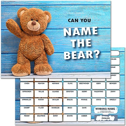 Olivia Samuel 10 x Name the Bear Fundraising Scratch Cards. A5 Cards with 52 Squares to Raise Money for Charity