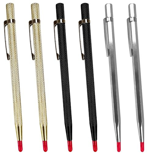 6 Pcs Pointe A Tracer, Pointe à Tracer En Carbure, Stylo De Scriber, Stylos à Tracer En Carbure De TungstèNe, Stylo à Graver Pointe A Tracer Pour Plaque En CéRamique/MéTal/Verre