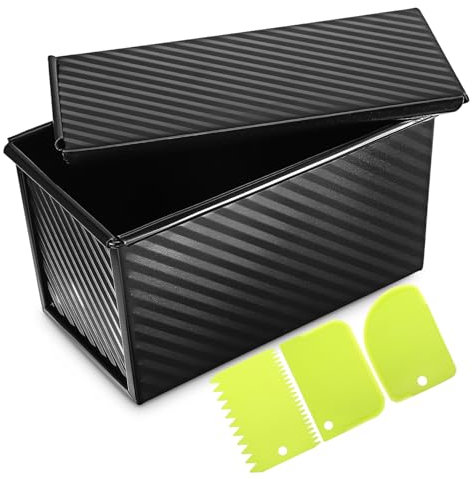 CONGARTENO Toastbox Brotlaibform Brotform mit Deckel Brotform mit Schabern Backenform backform Brotformenbacken Brotlaib backen Brotform zum Backen Kastenform mit Deckel Kohlenstoffstahl