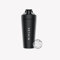 VETAIN Edelstahl Shaker 700ml - Fitness Shaker mit Mixball - 100% Auslaufsicher - Premium Protein Shaker mit Messskala - BPA frei - spülmaschinenfest, robust & langlebig (schwarz)