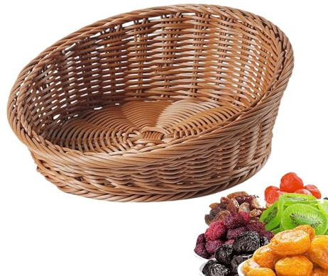 Cestino per pane – cestino per il pane intrecciato, organizer da cucina con forma obliqua, per, per la colazione, ristorante, panetteria e tavolo da pranzo