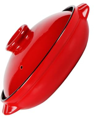 Amosfun Olla De Cerámica Para Estofado y Sopa 24 Cm Resistente a Altas Temperaturas Conservación De Calor Para Uso Doméstico Olla Para Guisar y Cocinar Cocina