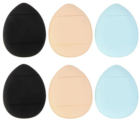 Outanaya Borla de Maquillaje Mini 6 Piezas Multicolor para Base de Maquillaje y Polvos Sueltos Borla Cosmética Esponjosa para Sellar Corrector y Acabado Natural