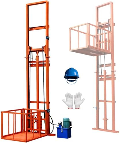 SJVKIGHU 1Ton/2200Lbs Load Electric Lift Platform Table,Carrier Material Lift, 9.8FT Lifting Height Hydraulic Lifting Rail Hoist,Factory Warehouse Home Space Dedicated Freight Elevator