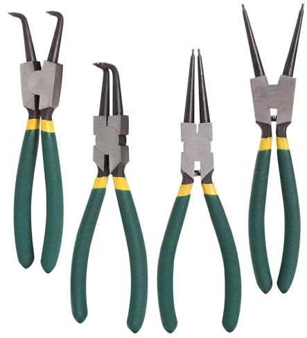 7-Inch Heavy Duty Snap Ring Pliers Set Clip Pliers for Retaining Rings, Internal & External Removal Pliers with Straight Tips – Durable Snap-Ring Pliers for Mechanics, DIY, Automotive Repair