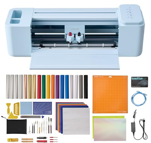 VEVOR Macchina da Taglio per Vinile 305 mm Taglierina per Vinile da Tavolo Plotter da Taglio Termovinile per Biglietti Personalizzati Decorazioni Fai-da-te Sistema Compatibile Mac Windows Android iOS