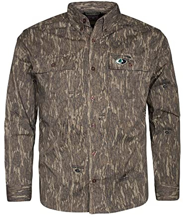Mossy Oak Men's Long Sleeve Camo Hunting Shirts Cotton Mill
