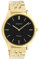Oozoo Vintage Damenuhr mit Edelstahl Glieder Armband Flach 38 MM Schwarz/Gold C9987