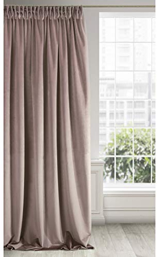 Eurofirany RIA Mörkläggningsgardin, Ogenomskinlig, Satänggardin med Gardintejp - 1st. Extra Lång Gardin, Elegant, Vanlig, Vardagsrum, Sovrum, Densitet 290 g/m², 140x270 cm, Rosa