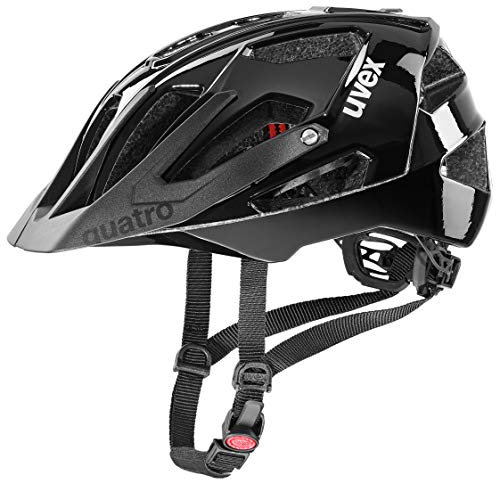 uvex Quatro - sicherer MTB-Helm für Damen und Herren - individuelle Größenanpassung - waschbare Innenausstattung - All Black - 52-57 cm