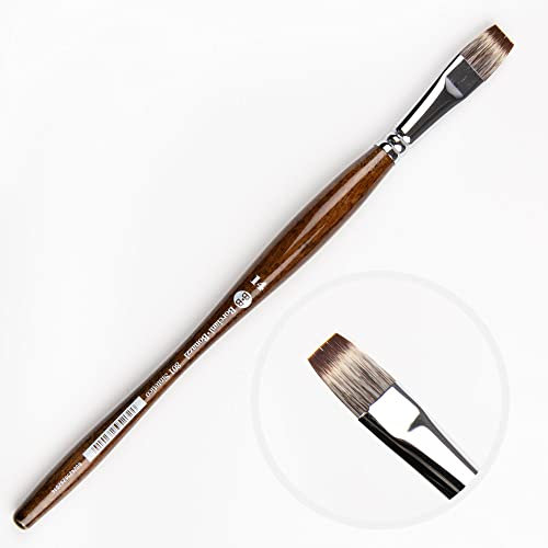 BORCIANI BONAZZI Pennello in Mangusta Sintetica n 14 Punta Piatta - Manico ergonomico