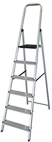 Escalera de aluminio plegable de 6 peldaños, SOQAL