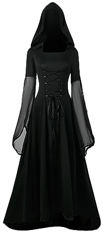NFAOEGJ Vestito medievale da donna, abito vittoriano, rinascimentale, vintage, maniche a farfalla, gotico, punk, per Halloween, cosplay, feste (XXXL)