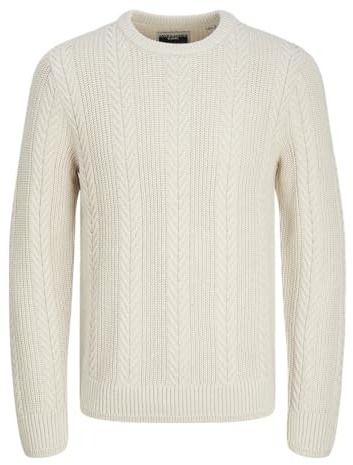 JACK&JONES Jcocipher Knit Crew Neck, Moonbeam, M
