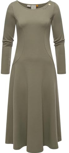 Ragwear Damtröja, skjortklänning, långärmad sweatklänning, vinterklänning, Appero lång XS-XXL, OLIV, L
