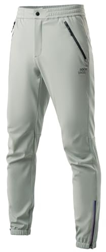 ROCKBROS Winter Cycling Pants for Men Cold Weather Bike Pants Drawstring Sports Jogger Pants for Mens Gray