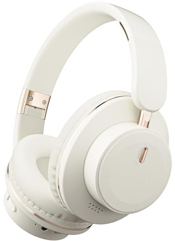 ESoundvol Bluetooth Headphones Over Ear, 65H Playtime HiFi Stereo Over Ear Headphones Wireless with Deep Bass & Soft Earmuffs, Fashional Foldable Lightweight Headphones for Travel/Office/Cellphone/PC