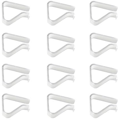 12 Pcs Table Cloth Clips for Outside Tables,Plastic Clip Removable Clear Hidden Down Fixingtablecloths Strap Elasticity Fixing Holder,for 20mm To 35mm Desk Thickness Camping Picnic Wedding Patio