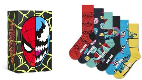Happy Socks MARVEL™ Spider-Man 6-Pack Gift Set Baumwolle Socken Unisex Schwarz 41-46