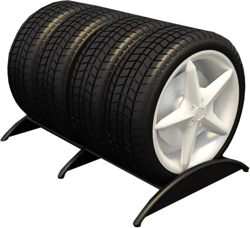 Support à Pneus Noir Stockage De Pneus De Garage Show Rack 1 Pneu/2 Pneus/4 Pneus, Support à Pneus en Métal Facile à Monter, Support De Pneu Réglable pour Supports, Ca, 2 Tire Racks