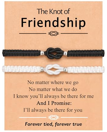 UNGENT THEM Matching Best Friend Friendship Bracelets for Women Valentines Galentines Day Birthday Long Distance Gifts Jewelry for 2 Friends Bff Bestie Woman Love Knot