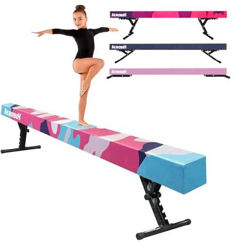 Original Cup Aerobik Poutre de Gymnastique Camouflage pour Enfants | Hauteur Réglable sur 5 Niveaux de 16,5 à 56,5 cm | Montage Facile et Sécurité Maximale | Antidérapante