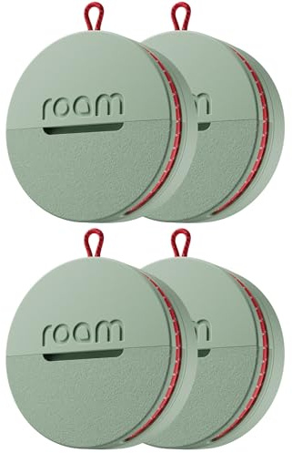 Roam Smart Tracker for iPhone & Android, Key Finder, IP67, Green, 4 Pack