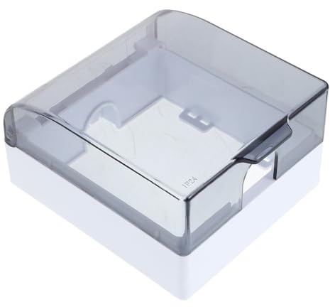 BIUDECO Raised Type Single Outlet Cover Box for Bathroom Protection Transparent Wall Plate Socket Protector for Damp Areas Safety Guard for Moist Environments