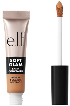 e.l.f. Soft Glam Satin Concealer, mittlere Deckkraft für Unreinheiten und Augenpartie, setzt sich nicht ab, langanhaltend, vegan und tierversuchsfrei, 34 Medium Cool