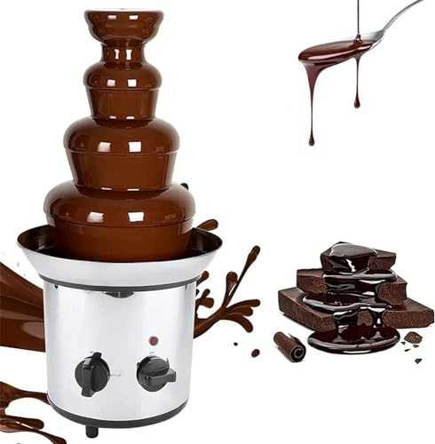 Bousige Chokladfontän, 4 nivåer chokladfondue, elektrisk choklad fondue maskin i rostfritt stål, kommersiella köksapparater för festbröllop