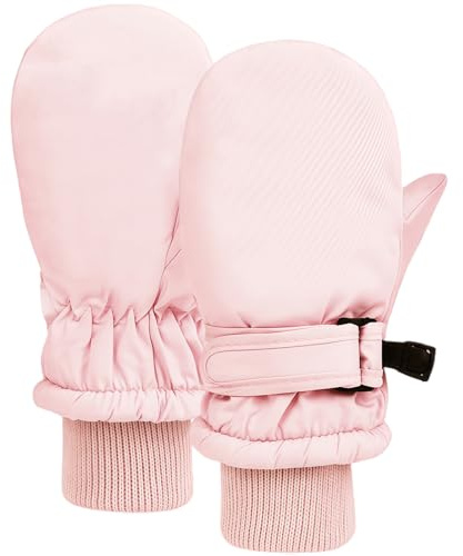AYNKH Gants Thermiques pour Enfants, Moufles Imperméables d'hiver Doublées de Polaire Chaude pour Filles et Garçons, Moufles Thermiques à Poignet ((M pour 2-4 Ans
