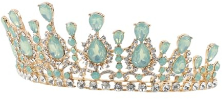 Alipis Couronne Mariée Cristal avec Strass Accessoire Cheveux Femme pour Mariage et Anniversaire Diadème Léger Alliage avec Pierres Vertes Ornement Tête Élégant pour Mariée et Fête