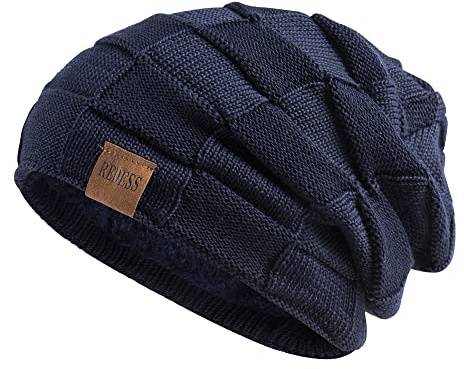 REDESS Beanie Hat para Hombres y Mujeres Winter Warm Sombreros Knit Slouchy Thick Skull Cap