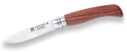 Joker Taschenmesser mit Bubingaholzgriff NB23, drehbare Sicherheitsferrule, 420 Edelstahlklinge 8 cm, Angelgerät, Jagd, Camping und Wandern.