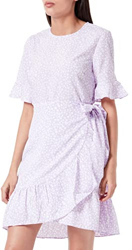 VERO MODA Damen VMHENNA 2/4 O-Neck Short Dress NOOS Kleid, Purple Rose/AOP:Mini Henna VIC, M