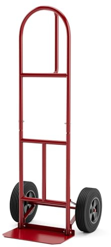 Goplus Hand Truck, P-Handle Hand Truck Dolly with Vertical Loop Handle, 10” Wheels, 15” x 9” Foldable Nose Plate, 660 LBS Capacity, Heavy Duty Metal Dolly Cart for Lifting, Moving, Delivery, Stairs