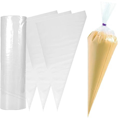 Extra Large Piping Bags - 21inch, 50 Pack Clear Disposable Icing Bags, PE Tear-Proof Strong Icing Bags Thick, Easy Piping Bag for DIY Cake & Cookies (52×25cm, Clear)