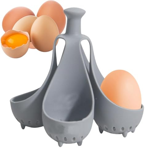 Silicone Egg Boiler, Boiling Gadget Cooks 4 or 6 Eggs at a Time, Hard Boiled Holder, Non-Stick Cooker Cups for Poached Eggs, Freestanding Boiler, High Temperature Resistant, Kitchen Gadgets