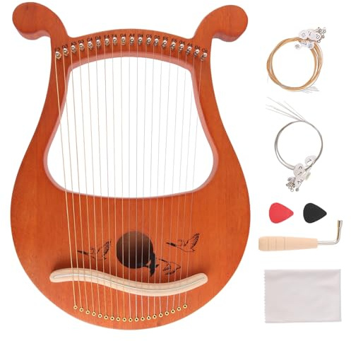 Pesfehhy Arpa de Lira, ViolíN Griego de 19 Cuerdas, Patrones úNicos de Lira de 19 Cuerdas, SíMbolos FonéTicos Tallados, para Amantes de la MúSica Principiantes, Etc.