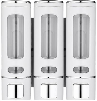 Dispenser di sapone da parete – 3 dispenser di sapone da doccia – 3 x 400 ml camera doccia pompa doccia sapone pompa lozione da parete dispenser contenitore lozione per bagno WC hotel hotel
