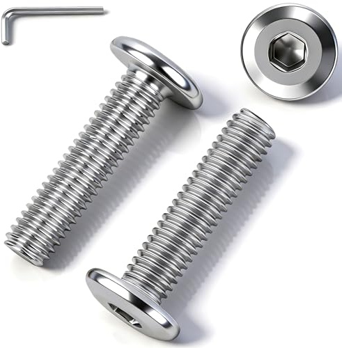 msymsyu 25 st M5x12mm Fyrkantskruvar M5 Skruvar Insexskruvar i Rostfritt Stål Fyrkantskruvar med 1 st 3mm Insex-Nyckel för Byggnad Industrimaskiner