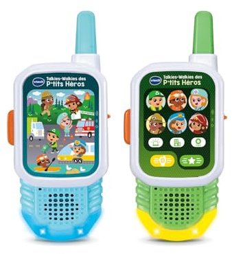 VTech - Talkies-Walkies des P'tits Héros - Jeu de Rôle et Missions à Partager - Talkie Walkie Enfants, Communication Sécurisée avec Portée de 300 Mètres - Cadeau Enfant Dès 3 Ans - Contenu en Français