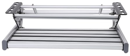 Zerodis Hopfällbar Husbilssteg i Aluminiumlegering, Enkel Teleskopisk Hopfällbar Trappa med Kapacitet på 440 Pund, Halkskyddad Design för Infart för Campingbil husbil.